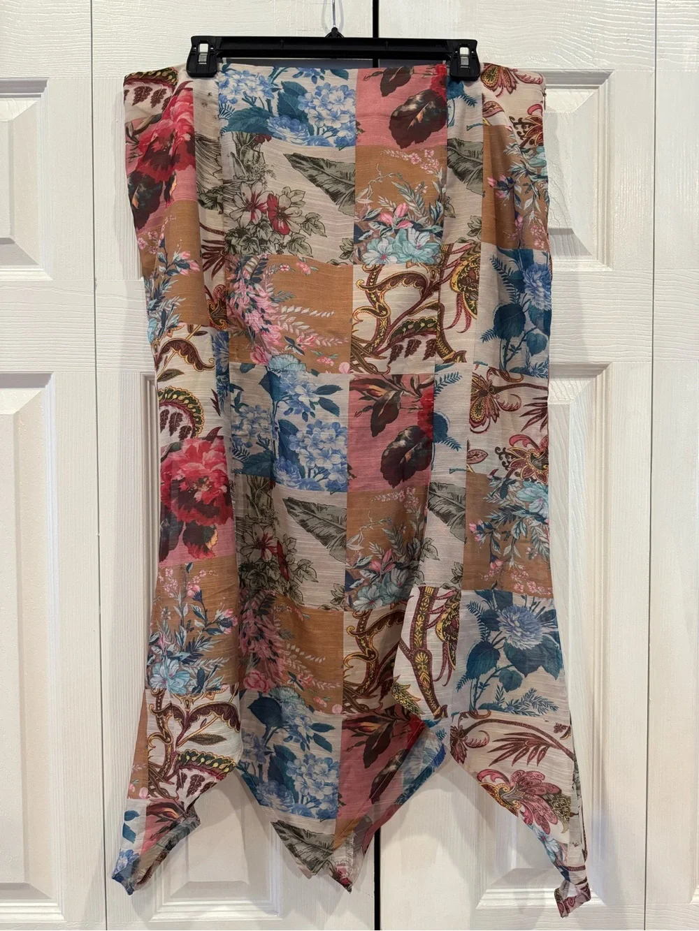 More To Come Multicolor Patchwork Floral Lara Midi Skirt